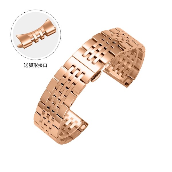 Kellon ranneke Apple Watch iWatch -kelloon, soveltuva liitäntä 38-40-41mm, seitsemänhelminen teräsranneke, ruusukulta