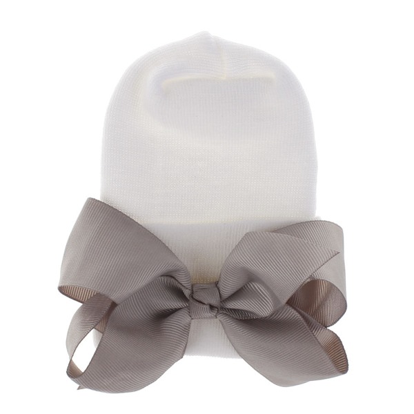 Babyhue Vinterhue Beanie Dobbeltlags Fortykkede Sløjfehue Baby Ny Hospitalshue #7 gray knot gray cap Average size