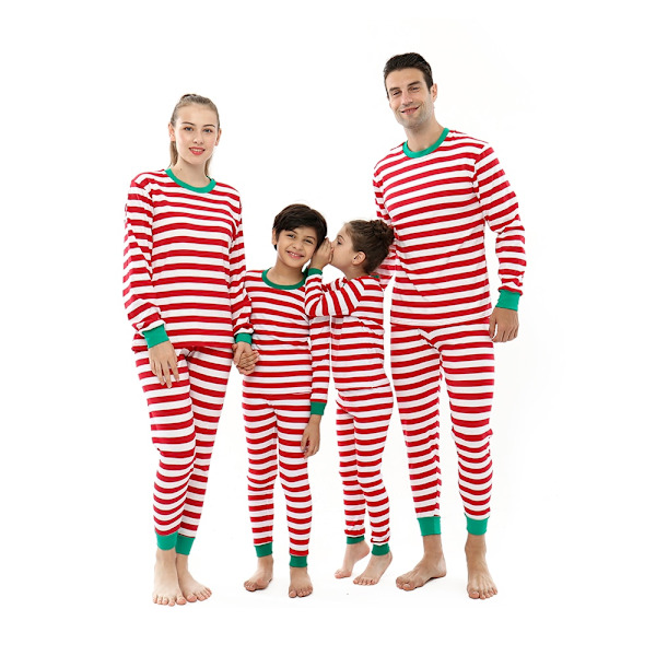 Jul Matchande Familj Pyjamas Pojkar Flickor Bomull Randiga Pyjamasset Matchande Klädset FM01 Kids 5T