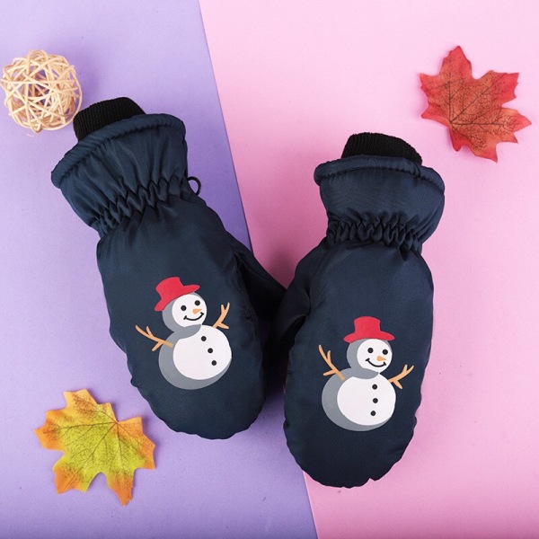 Varme, vindtette vinterhansker for barn, gutter og jenter, for ski, sykling, klatring, utendørs, vanntette babyvotter med tegneserie Pinkdino for 5-8T