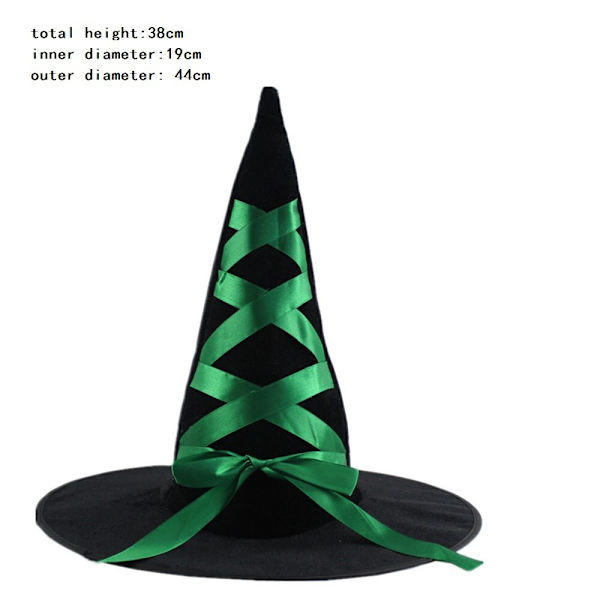 Voksen Barn Heksehatter Maskerade Bånd Trollmannshatt Cosplay Halloween Kostyme Fest Bursdag Karneval Hekser Topphatter 7