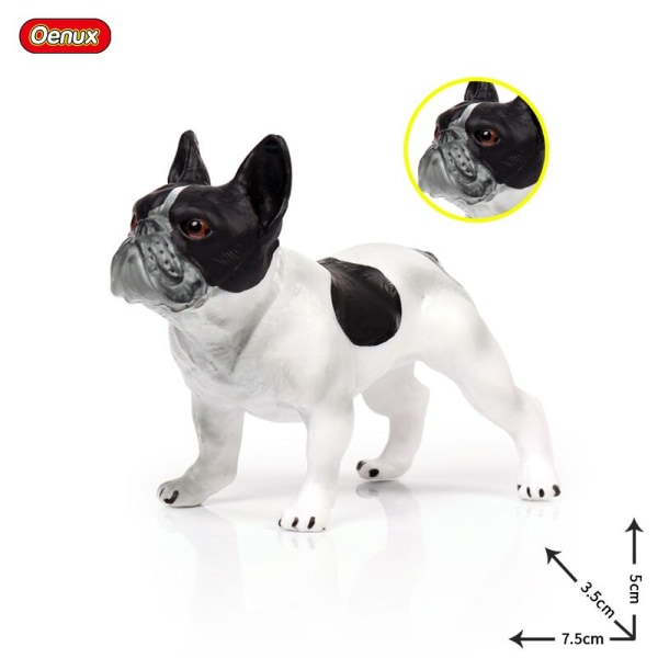 Oenux Bedårande Fransk Bulldog Djur Söt Valp Sovande Lat Hund Actionfigurer Modell Figurin PVC Heminredning Leksak för Utbildning without box12