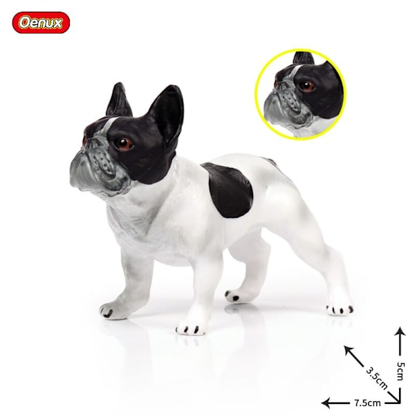 Oenux Dejlige Fransk Bulldog Dyr Sød Hvalp Sovende Dovne Hund Actionfigurer Model Figur PVC Boligindretning Uddannelseslegetøj without box12