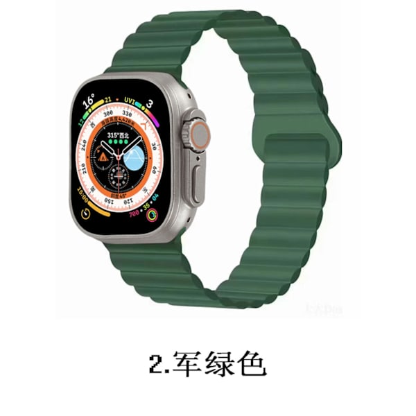 Klockarmband för Apple Watch iWatch 38/40/41 S10 42mm Militärgrön