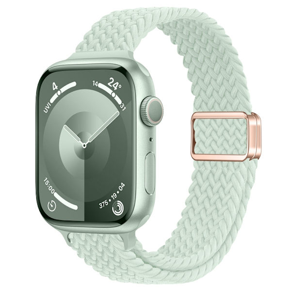 Klockarmband för Apple Watch iWatch 42/44/45/46/49mm ljus mint roséguld spänne
