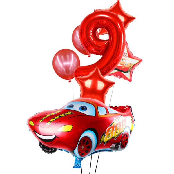 1 set stor storlek tecknad bil folieballong stjärna latex Uppblåsbara heliumballonger Bröllopsdekoration Grattis på födelsedagen Festtillbehör 1set16