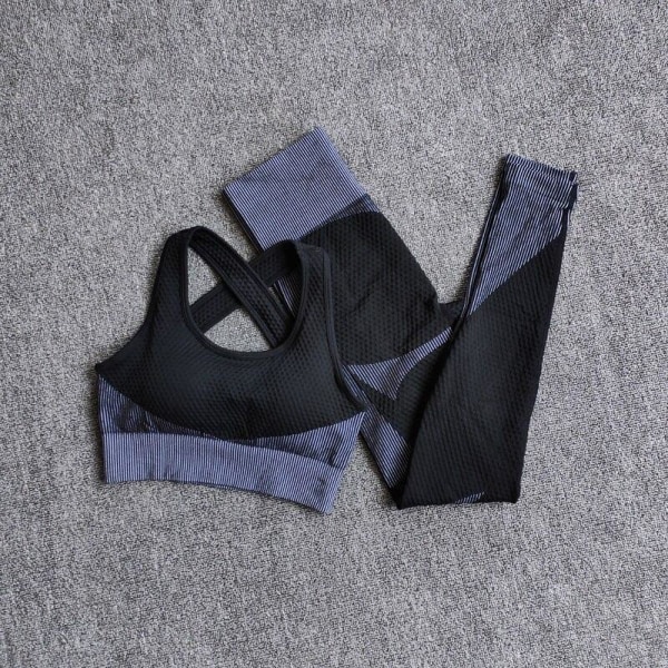Yoga Set Långärmad Yoga Kläder Dam Sport Gym Träningsdräkter Löparkläder Black G M