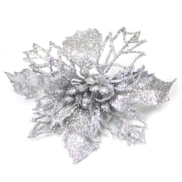 1 stk. Kunstige Blomster Jule Fake Blomster Glitter Glædelig Jul Træ Ornamenter Julepynt Til Hjemmet 03