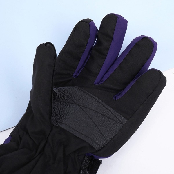 Uudet tuulenpitävät lämpimät laskettelukäsineet talvi ulkoiluun lapsille lumilautailuun vedenpitävät hengittävät rukkaset Purple As photo