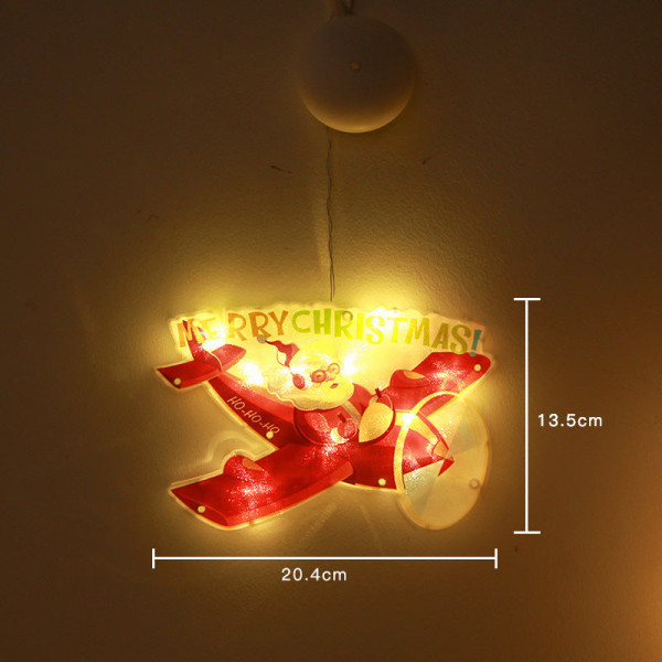 LED Jouluimukuppivalaisin Joulupukki Lumiukko Muoto Ikkuna Ikkunatarrat Riippuva Valaisin Juhla Imukuppi Joulukoristevalo Airplane Christmas [small]]