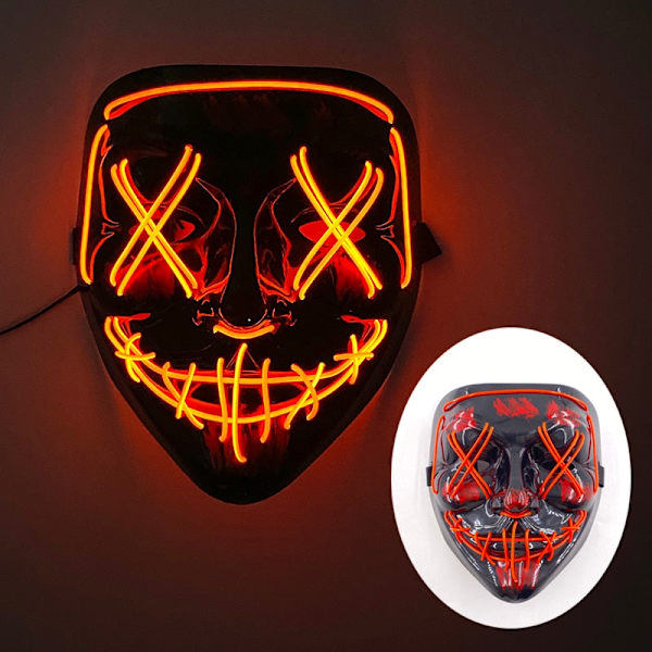 Halloween Neon Led Purge Maski Naamiaiset Juhlat Maskit Valo Valoisa Pimeässä Hauskat Maskit Cosplay Pukutarvikkeet 03