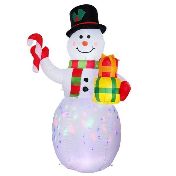 Jul Uppblåsbar Modell Lysande Uppblåsbart Träd Äldre Snögubbe Uppblåsbar Modell Gård Semesterdekoration Dekorationsrekvisita 1.8 m old man sitting gift pack Suitable Standard