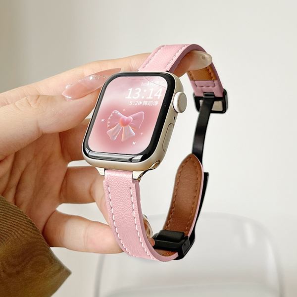 Klockarmband för Apple Watch iWatch för SE/4/5/6 40mm Tunt magnetspänne - ljusrosa