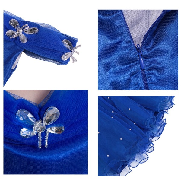 Askungen kostym tjejer prinsessa cosplay klä upp kläder för flickor jul halloween fest kostym barn födelsedag klänning Cinderella set F 4T (tag 120)