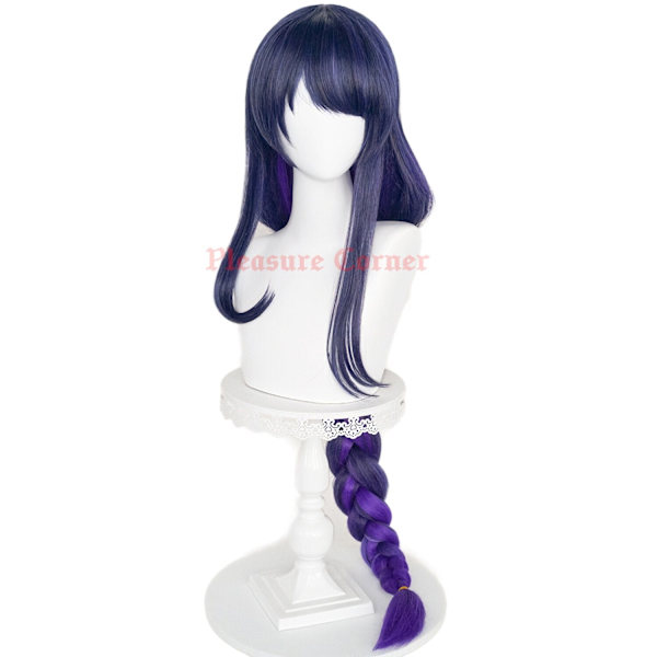 Spill Anime Genshin Impact Raiden Shogun Cosplay Parykk Prestylet 110cm Lang Varmebestandig Syntetisk Lilla Blandet Farge Baal Parykker Wig Add Headwear 2 No Pre Styled