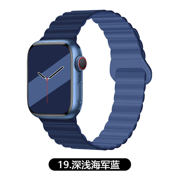 Klockarmband för Apple Watch iWatch för 1-9 generationerna 38/40/41mm 19 nyanser av marinblått