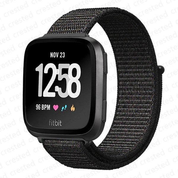 Armband för Fitbit Versa 2 band correa Smartklocka ersättningsarmband Nylon Loop Armband correa Fitbit Versa 2/Fitbit Libe band Overseas Rainbow