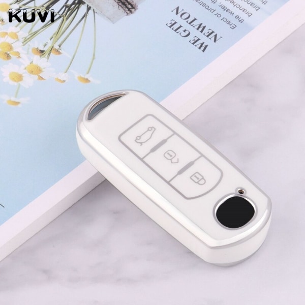 TPU Bil Fjärrnyckel Fodral Skydd För Mazda 2 3 6 Atenza Axela Demio CX-5 CX5 CX-3 CX7 CX-9 2015 2016 2017 2018 2019 2 button White
