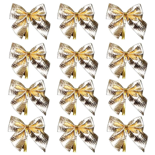 12/24/36 kpl Joulurusetti Joulukoristeet Kotiin Kultainen Punainen Rusetti Joulukuusen Koristeet Uusi Vuosi 2024 Navidad Kerst Sisustus Red Bow 24pcs