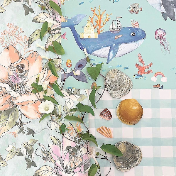 Vesiväri Gingham Tapetti Holden Pehmeä Sinivihreä Soft Teal