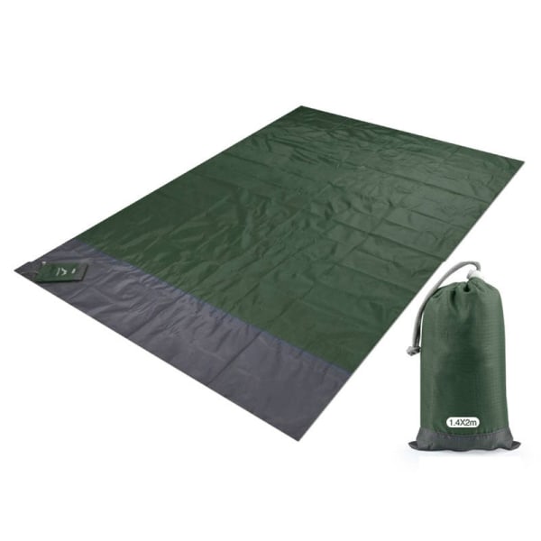 200x210cm Pocket Picknick Vattentät Strandmatta Sand Gratis filt Camping Utomhus Picknick Tält Vikbart cover Sängkläder ArmyGreen 200x210cm