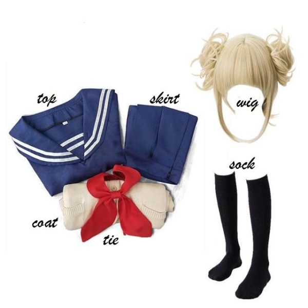 Anime My Hero Academia Cosplay Kostume Boku No Hero Academia Himiko Toga JK Uniform Sweater Paryk Halloween Kostumer til Kvinder style4 M