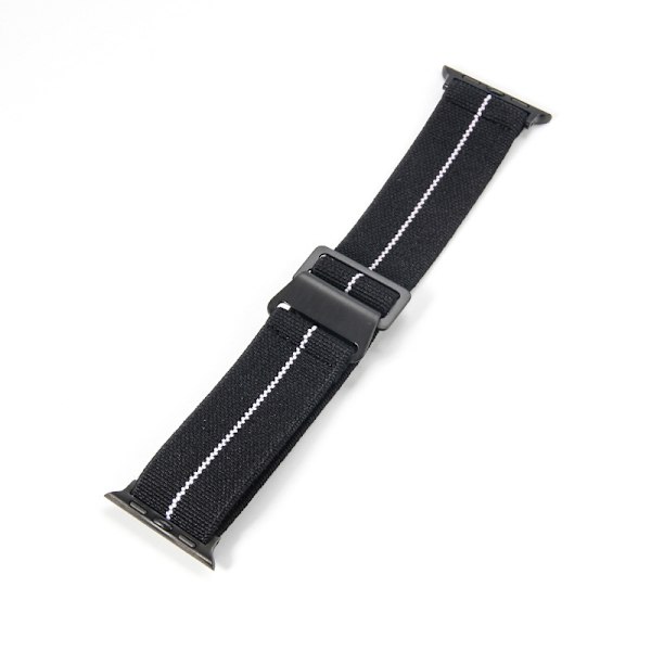 Klockarmband för Apple Watch iWatch, anslutningsstorlek 42/44 mm, svart och vit - svart spänne