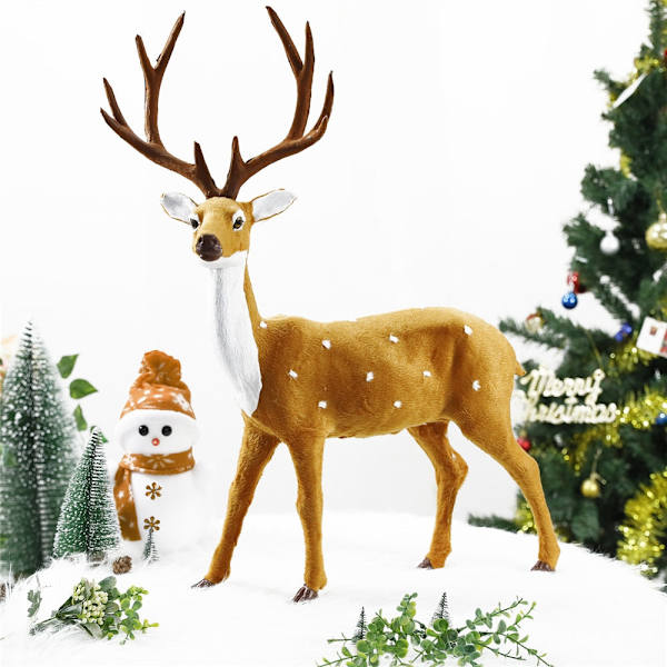 15/20/25/30cm Ren Julhjort Jul Älg Plysch Simulering Juldekorationer För Hem God Jul Nyår Ornament as picture1