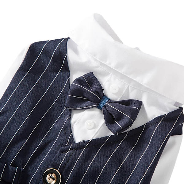 Gentleman Hundkläder Bröllopsdräkt Formell Skjorta För Små Hundar Fluga Smoking Husdjursoutfit Halloween Juldräkt För Katter Cows pattern S