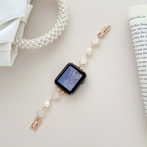 Urrem til Apple Watch iWatch 38/40/41mm S10-42mm Perlesyning - guld