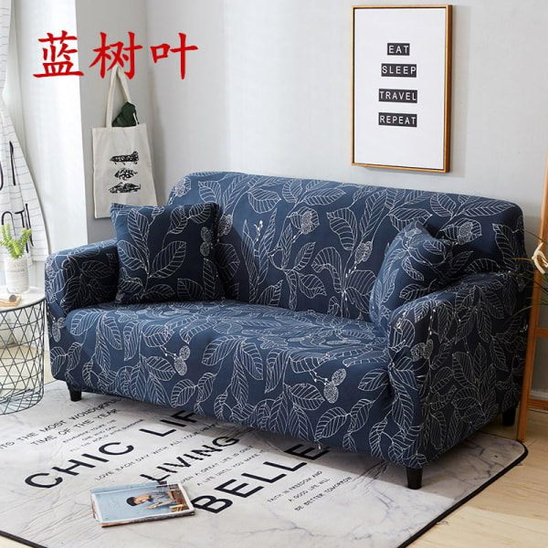 Retro Blomstret Strækbar Sofabetræk Alt-inkluderende Elastisk Slipcove Sofabetræk Stol Sofabetræk Navy blue 1 Seater (90-140cm)