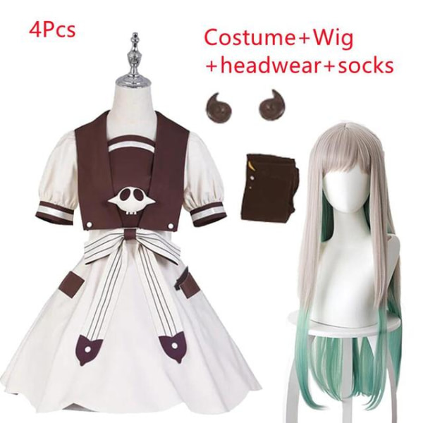 Yashiro Nene Cosplay Kostym Anime Toalett Inbunden Hanako Kun Jibaku Shounen Hanako Kun Cosplay Klänning Peruk Halloween Kostym Present A2 Full set S