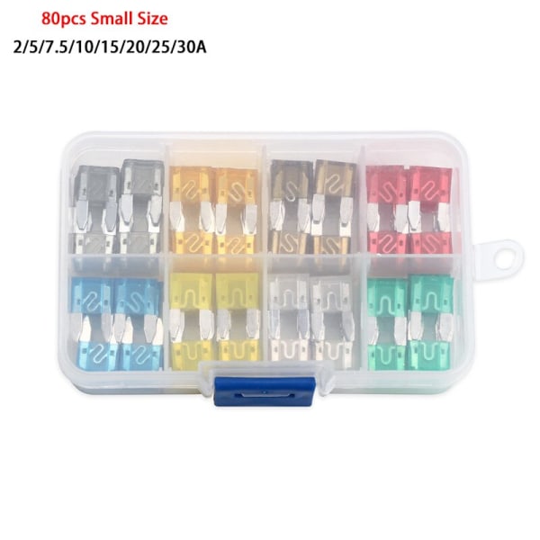 50/80/180 st 5/10/15/20/30A Bil Auto Liten och Medium Bladsäkring Motorcykel Båt Lastbil Automotive Bladsäkring Sortimentset 80pcs Small