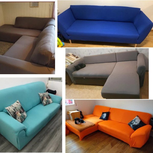Solid hjørnesofa betræk sofa overtræk elastisk materiale sofa beskyttelse til kæledyr chaiselong betræk L form sofa lænestol color 1 3-seat 190-230cm 1pc
