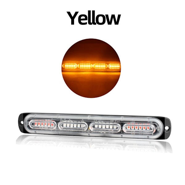1 stk 24smd LED Strobelys Bil Nødvarsellys 12V 24V Tilhenger Lastebil Strobos Auto Diode Gul Hvit Blinkende Lampe Y-White-Y