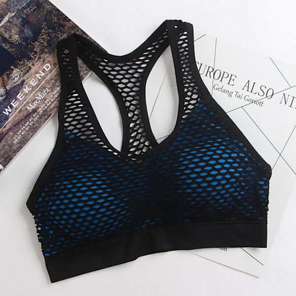 Joogaliivit Verkkokangas Urheiluliivit Avoimet Pehmustetut Juoksuliivit Naisille Black Free Size