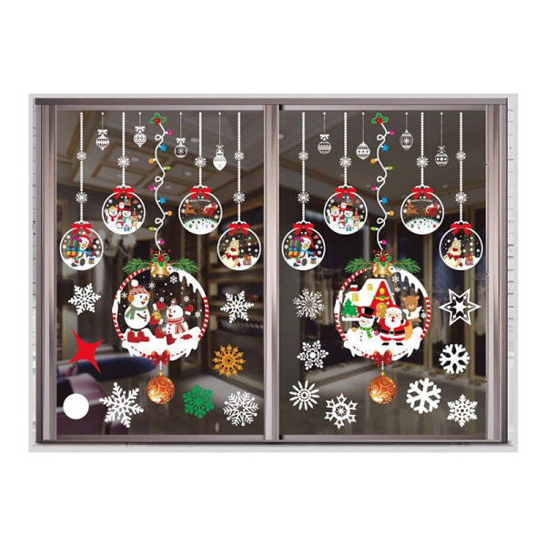 God Jul Klistermärken Fönster Klistermärken Försköna Snöflinga Väggdekaler Nyårsfest Glasdekaler För Hem Nytt År Navidad 11