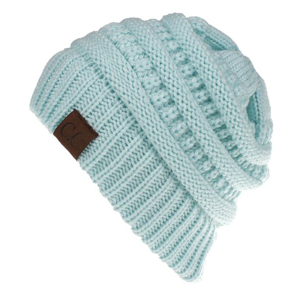 Ny Udendørs Hold Varm Vinter Uld Hat Akryl Åben Hue Med Hår Extensions Hat Til Mænd Og Kvinder Gray and white
