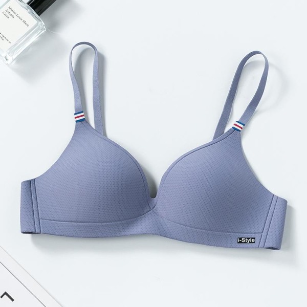 Dame BH'er Fransk Stil Trådløs Undertøj Blød Tynd Sømløs Pige Intim Sexy Lingeri Blue 34B