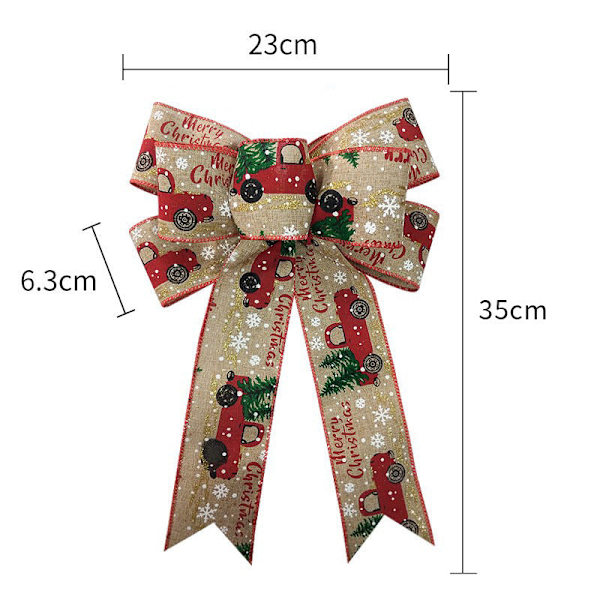 Christmas Ribbon Bow Jul Dekorativ Bowknot DIY Red 23CM x 35CM