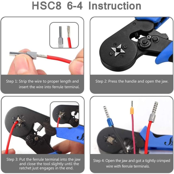 0,08-10mm Rörtångsklämmor Verktygsset Nytt 1200st Terminalklämmor Mini Elektrisk Tång HSC8 Precisionsklämsats Red plier and1200pcs