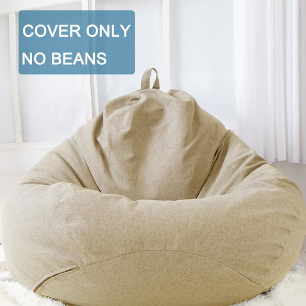 Bean Bag Stol Cover Stolar Soffa Slipcover Avtagbar Tvättbar Lazy Sofa Beanbag för inomhus utan påfyllning Bean Bag Cover för vuxna och barn Beige 100x120cm