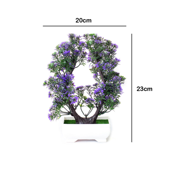 Nya konstgjorda växter Tall Bonsai Små trädkrukväxter Falska blommor Krukprydnader för heminredning Hotell Trädgårdsinredning M