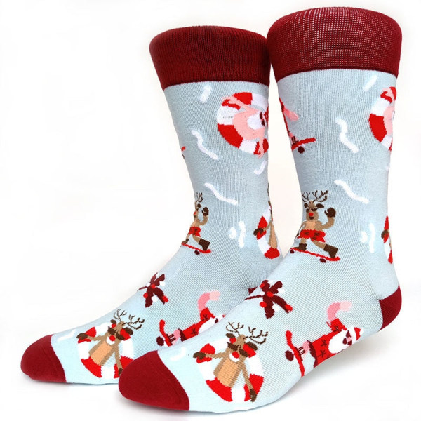 59 Stil Herr Julstrumpor Roliga Jul Tomte Gran Snöflinga Älg Snö Bomull Tub Besättning Glada Strumpor Herr Nyår Sokken 13 EU 38-45