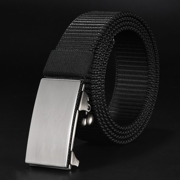 Bältesspänne Nylon Canvas Bälte Utomhus Fritid Andningsbart Bälte 19-19 black buttons nylon black 105cm