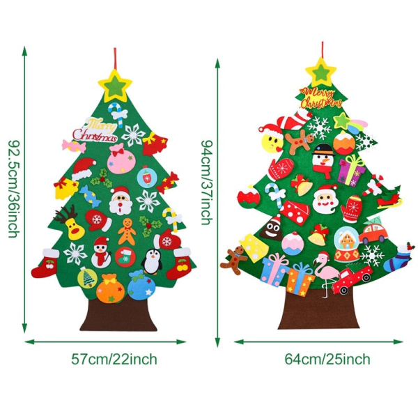 DIY Filt Juletre God Jul Dekorasjon til Hjemmet Navidad Nyttårsgaver 2023 Julepynt Julenissen Juletre 7
