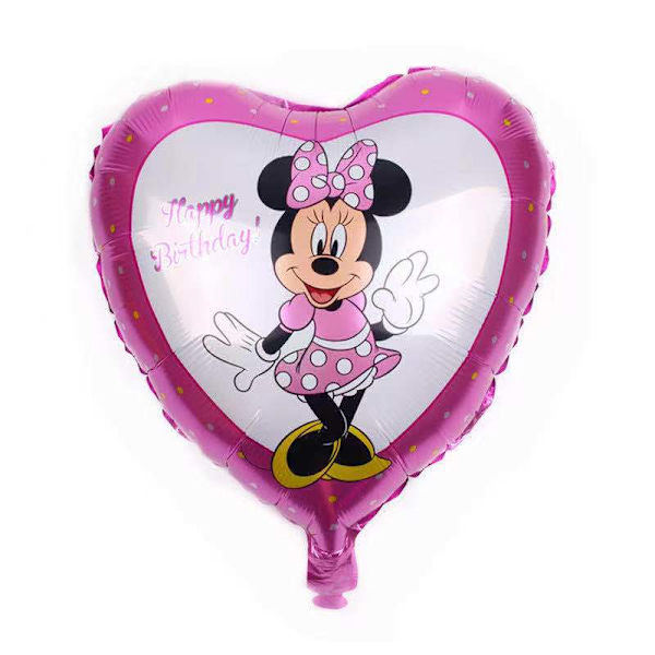 Minnie Mouse Engangsservice Sæt Børnefødselsdagsfestartikler Papirtallerken Kop Serviet Flag Pige Pink Bryllupskage Dekoration Balloon-1PC1