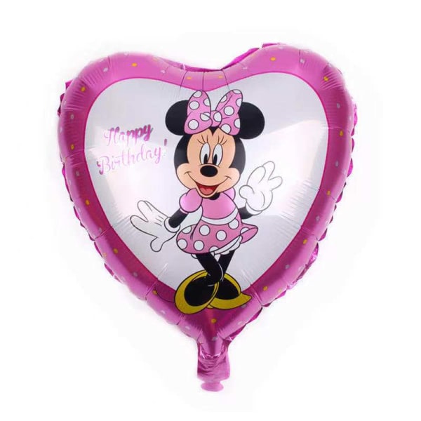 Minnie Mouse Engångsservis set Barn Födelsedagsfest Tillbehör Papperstallrik Kopp Servett Flagga Flicka Rosa Bröllopstårta Dekoration Balloon-1PC1