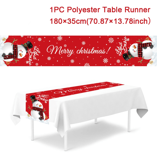Jule Polyester Bordløber Glædelig Jul Dekoration Til Hjemmet 2023 Julegaver Navidad Noel Nytår 2024 Natal Duge 2