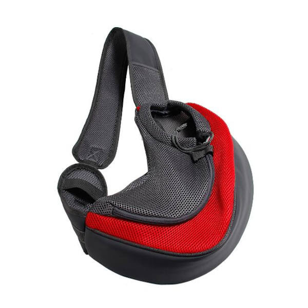 Bekväm Husdjursbärväska Hundar Katter Valpar Utomhusväskor Mesh Oxford Enkel Axelväska Sling Front Mesh Rese Tote Axelväska Red L